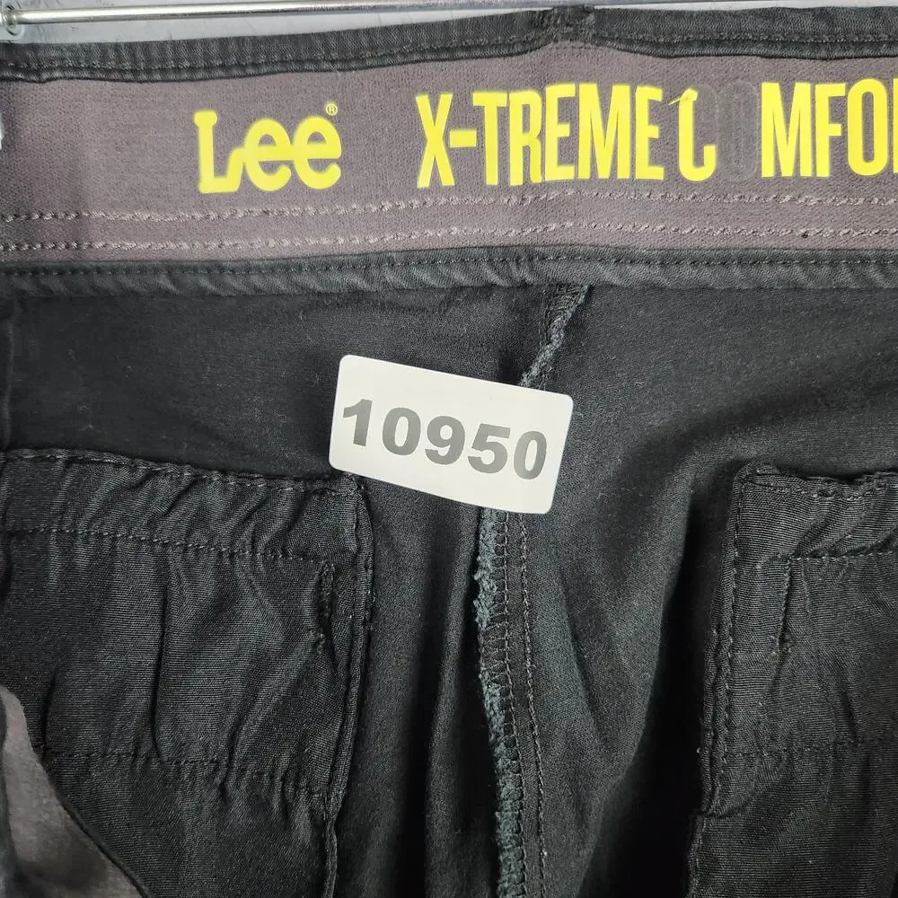 Lee Extreme Comfort Pants Mens 38x30 Black Stretch Chino Casual Straight Leg